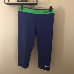 Purple Nike Pro Crop Leggings